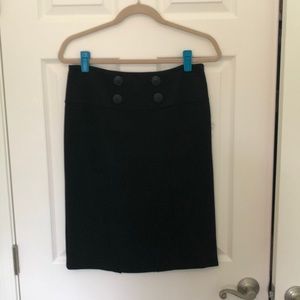 NWT Apt. 9 black pencil skirt with button detail